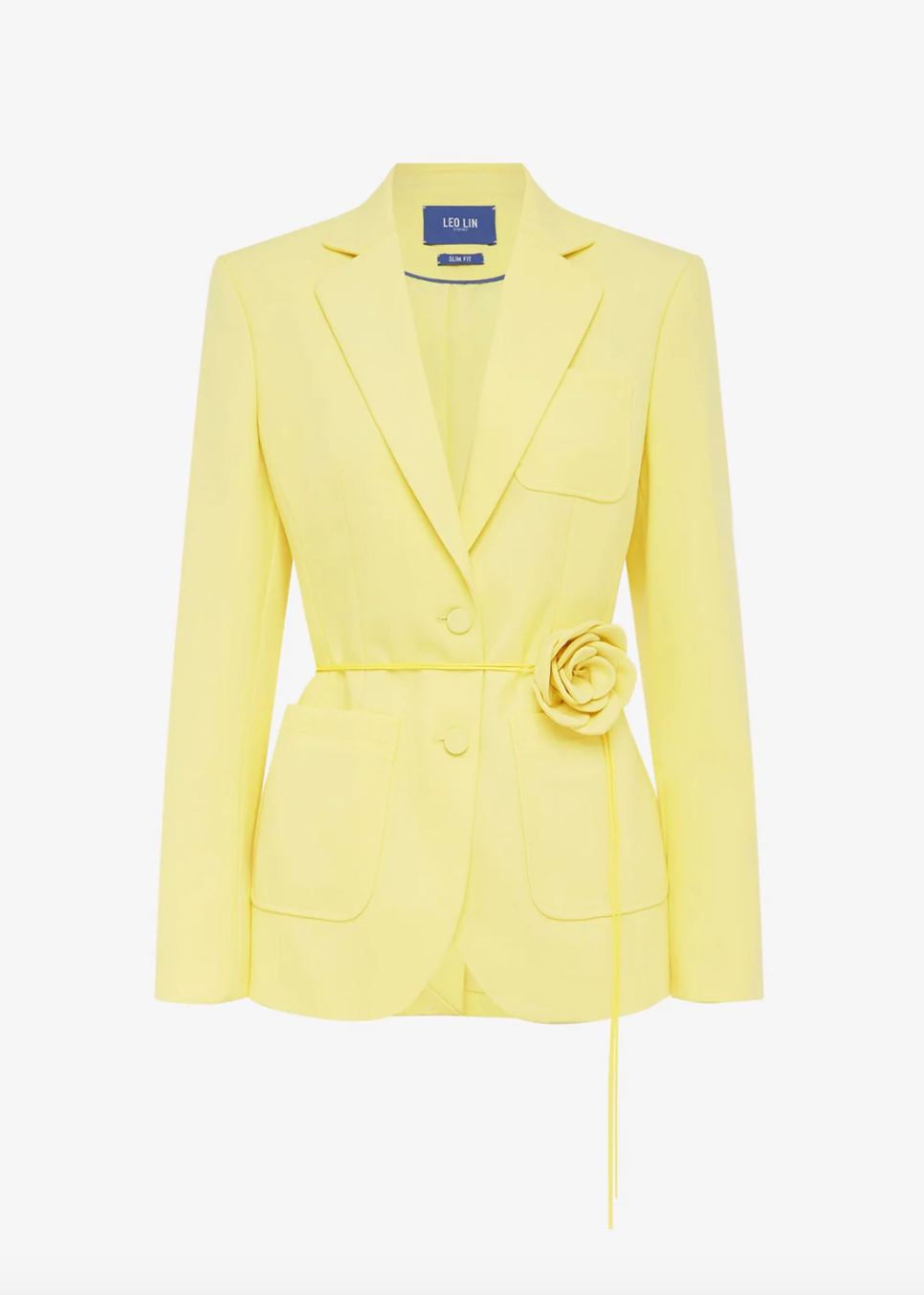 leo lin womens Vesper Fitted Blazer in limoncello yellow