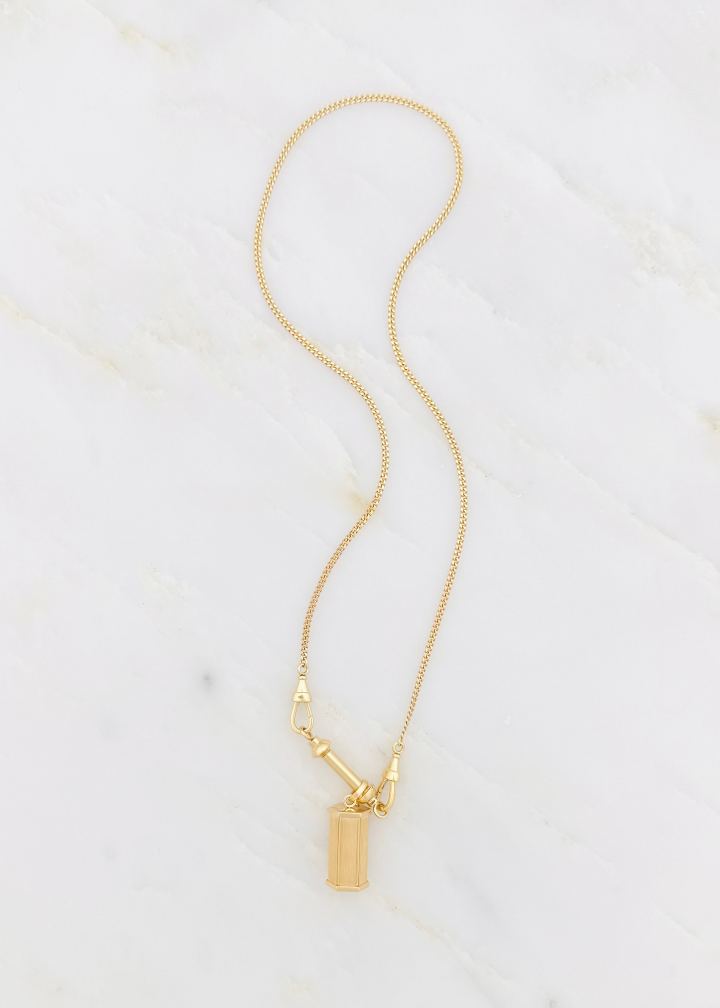 marie lichtenberg fine jewelry 18k yellow gold Baby Weight Pendant gourmette chain