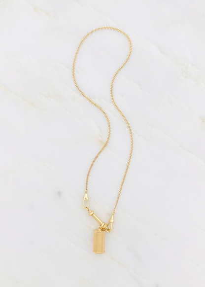 marie lichtenberg fine jewelry 18k yellow gold Baby Weight Pendant gourmette chain