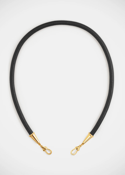 marie lichtenberg fine jewelry 18k yellow gold Leather Lasso Necklace