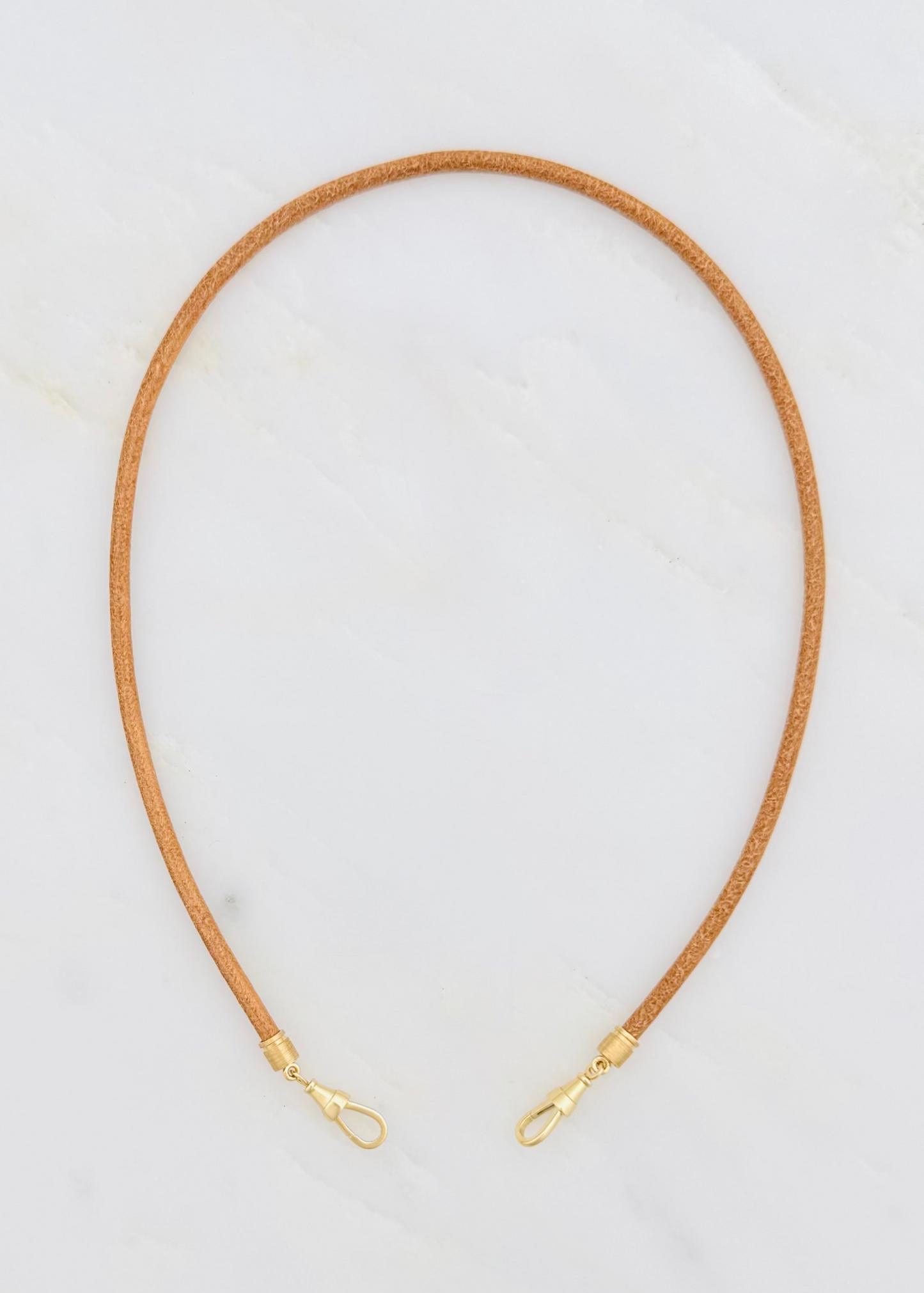 marie lichtenberg fine jewelry 18k yellow gold Natural Leather Baby Lasso Necklace