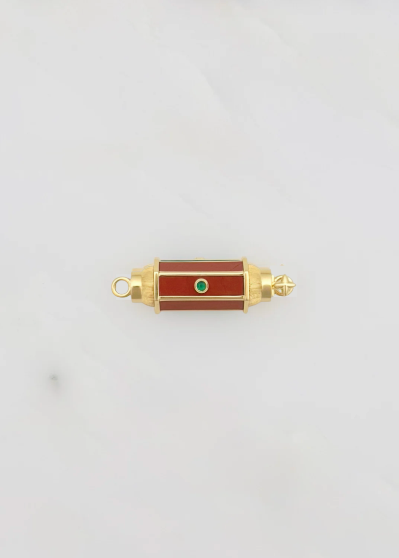 marie lichtenberg fine jewelry 18k yellow gold emerald Jasper Baby Locket