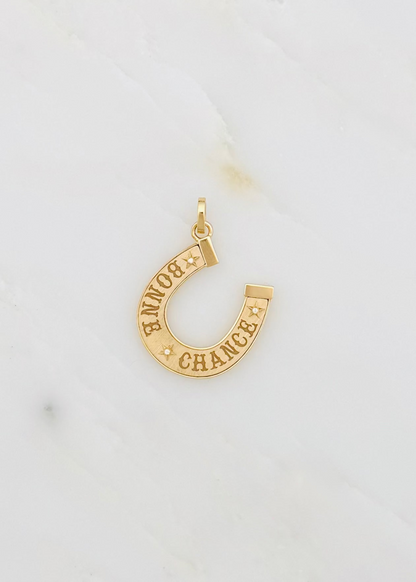 marie lichtenberg fine jewelry 18k yellow gold horseshoe Bonne Chance Small diamond charm