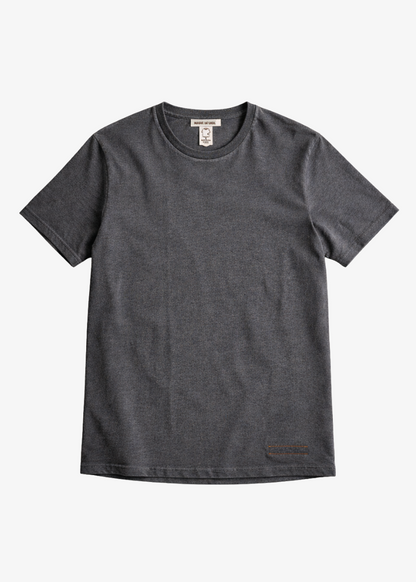mens hiroshi kato The Stamp 9oz Organic Cotton Tee in Concrete