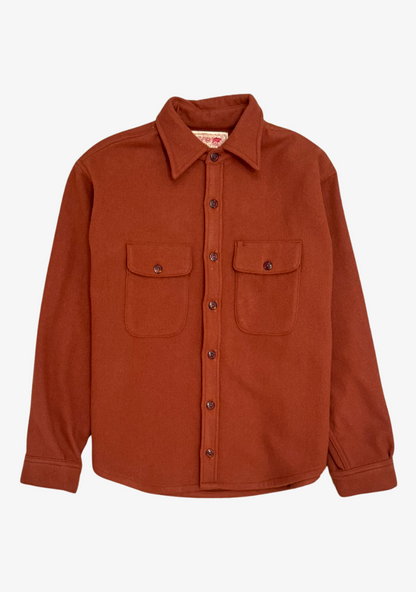 monostereo mens Wool Chamois Two Pocket Work Shirt in Red Earth