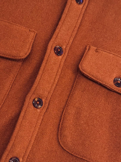 monostereo mens Wool Chamois Two Pocket Work Shirt in Red Earth