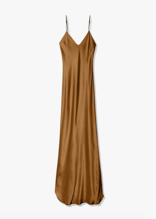 nili lotan silk charmeuse Cami Gown in Amber Glaze