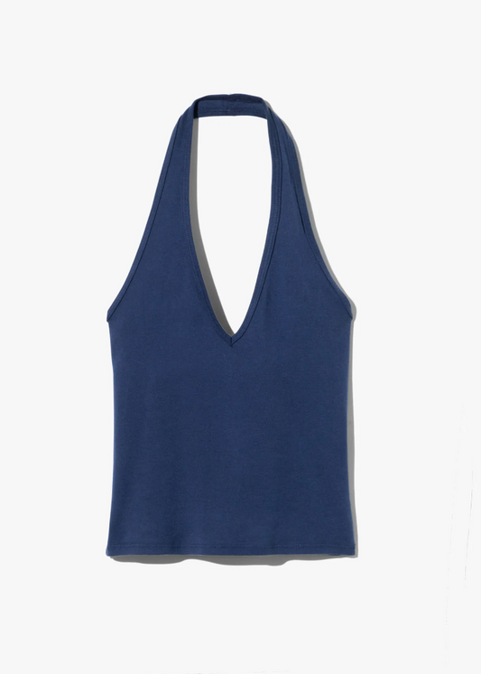 nili lotan womens Britt Halter Top in Admiral Blue