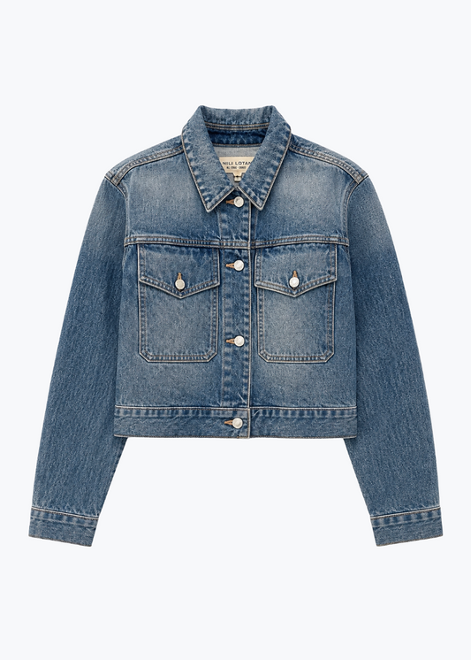 nili lotan womens Clement Denim Jacket in Rosebowl Wash