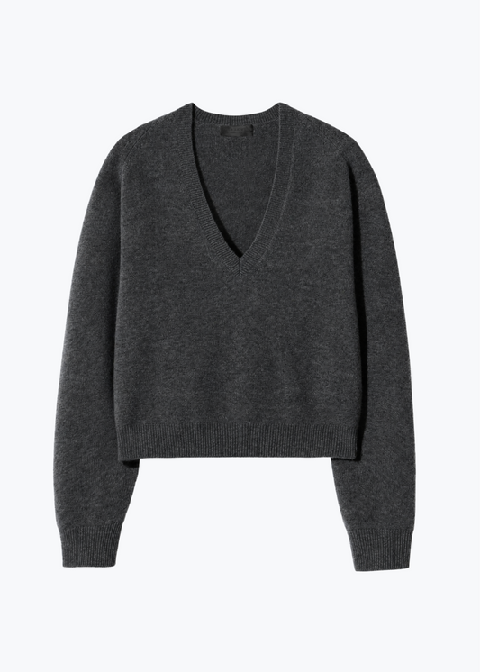 nili lotan womens Feron Cashmere Sweater in Charcoal grey