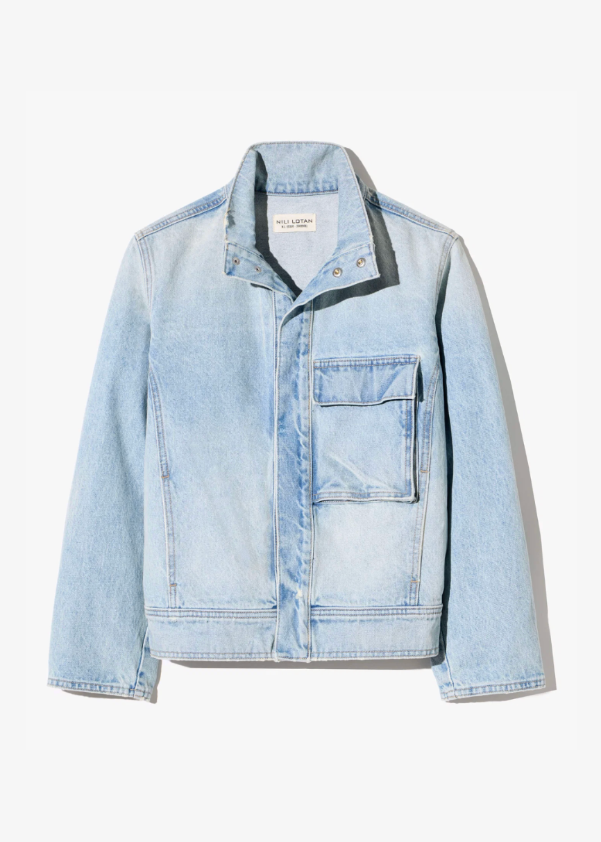 nili lotan womens Marilou Denim Jacket alice wash light blue