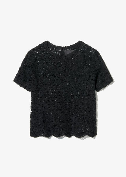 nili lotan womens crochet Elionne Sweater black