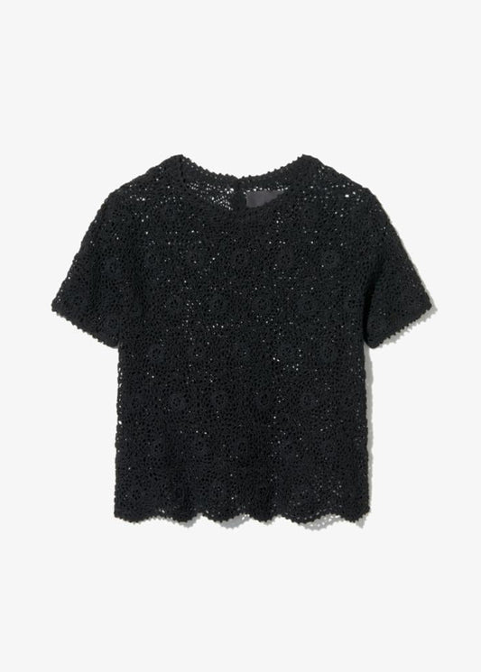 nili lotan womens crochet Elionne Sweater black
