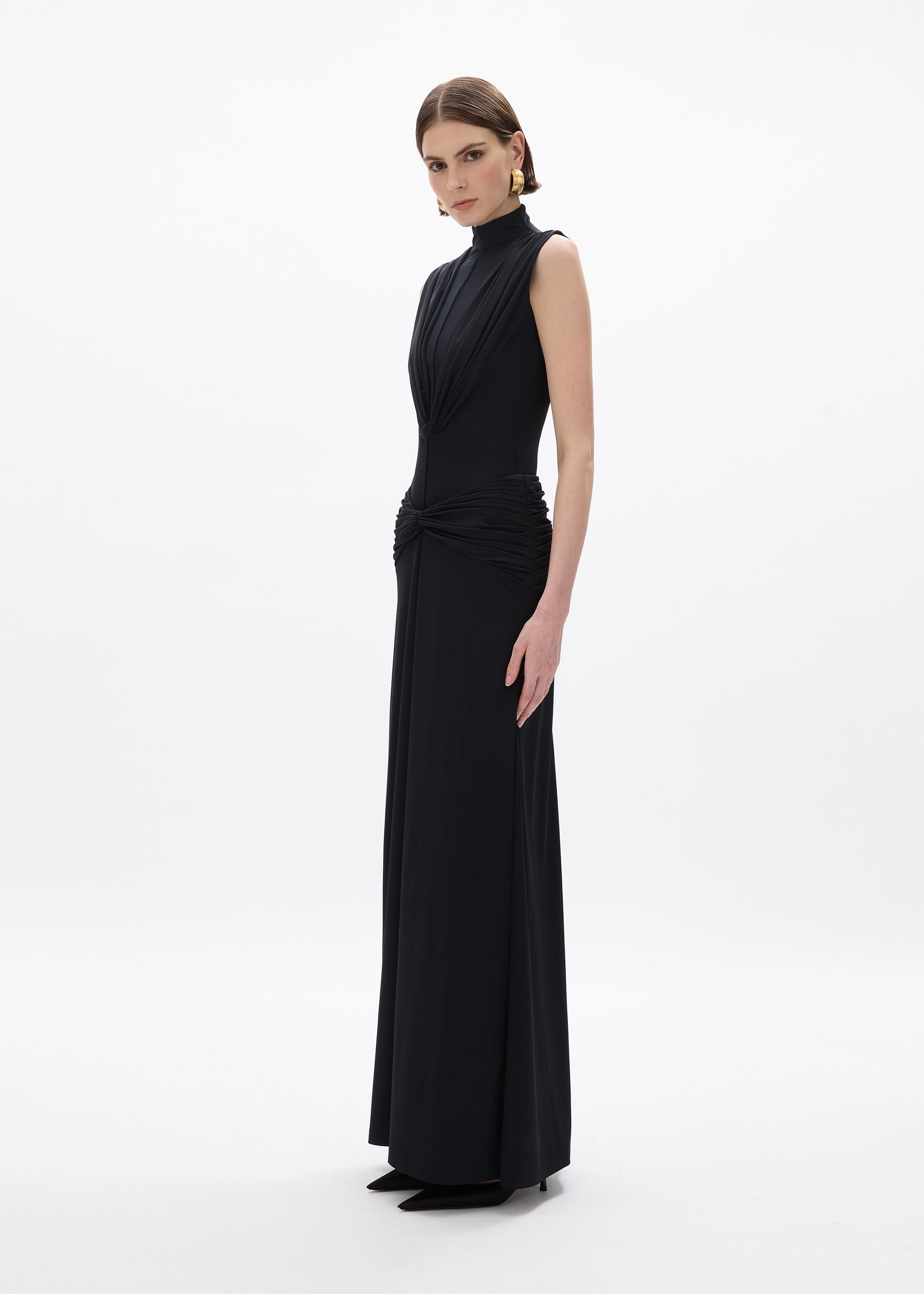 person wearing person wearing rachel gilbert viscose Rico Skirt in Black