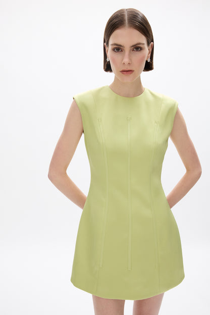 person wearing rachel gilbert Hallie Mini Dress in Lime