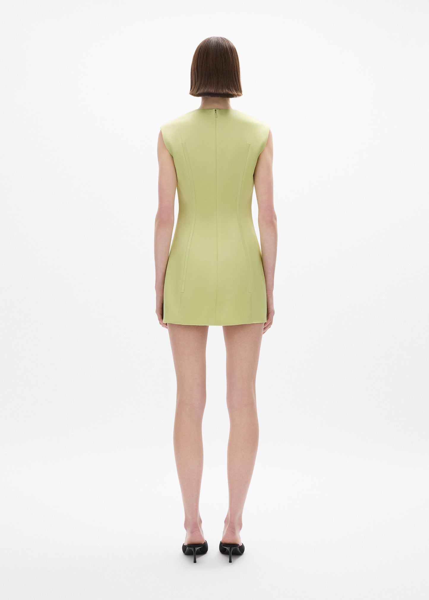 person wearing rachel gilbert Hallie Mini Dress in Lime