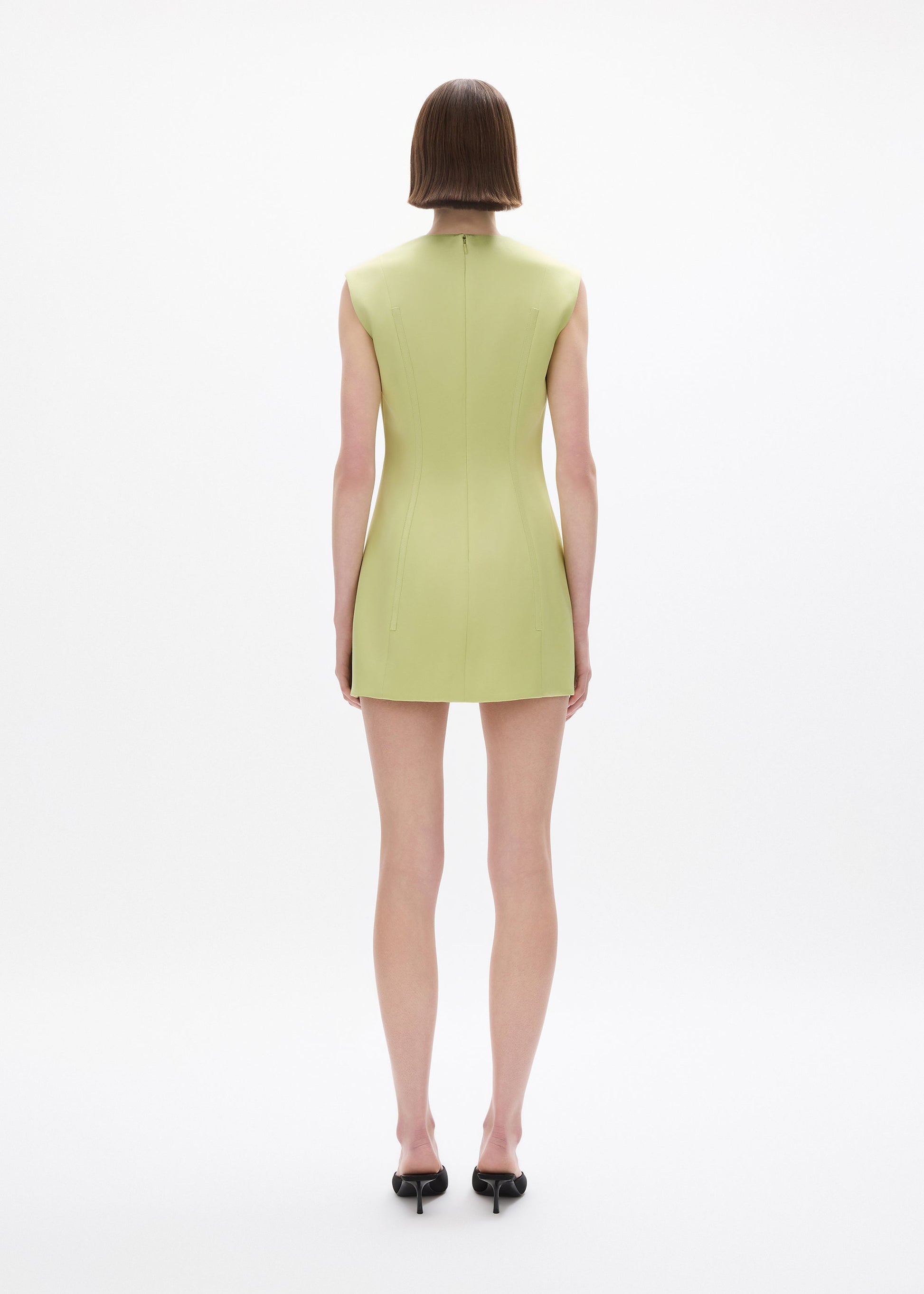 person wearing rachel gilbert Hallie Mini Dress in Lime