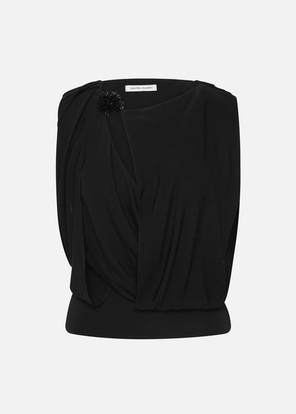 rachel gilbert Kingston Beaded Top in Black