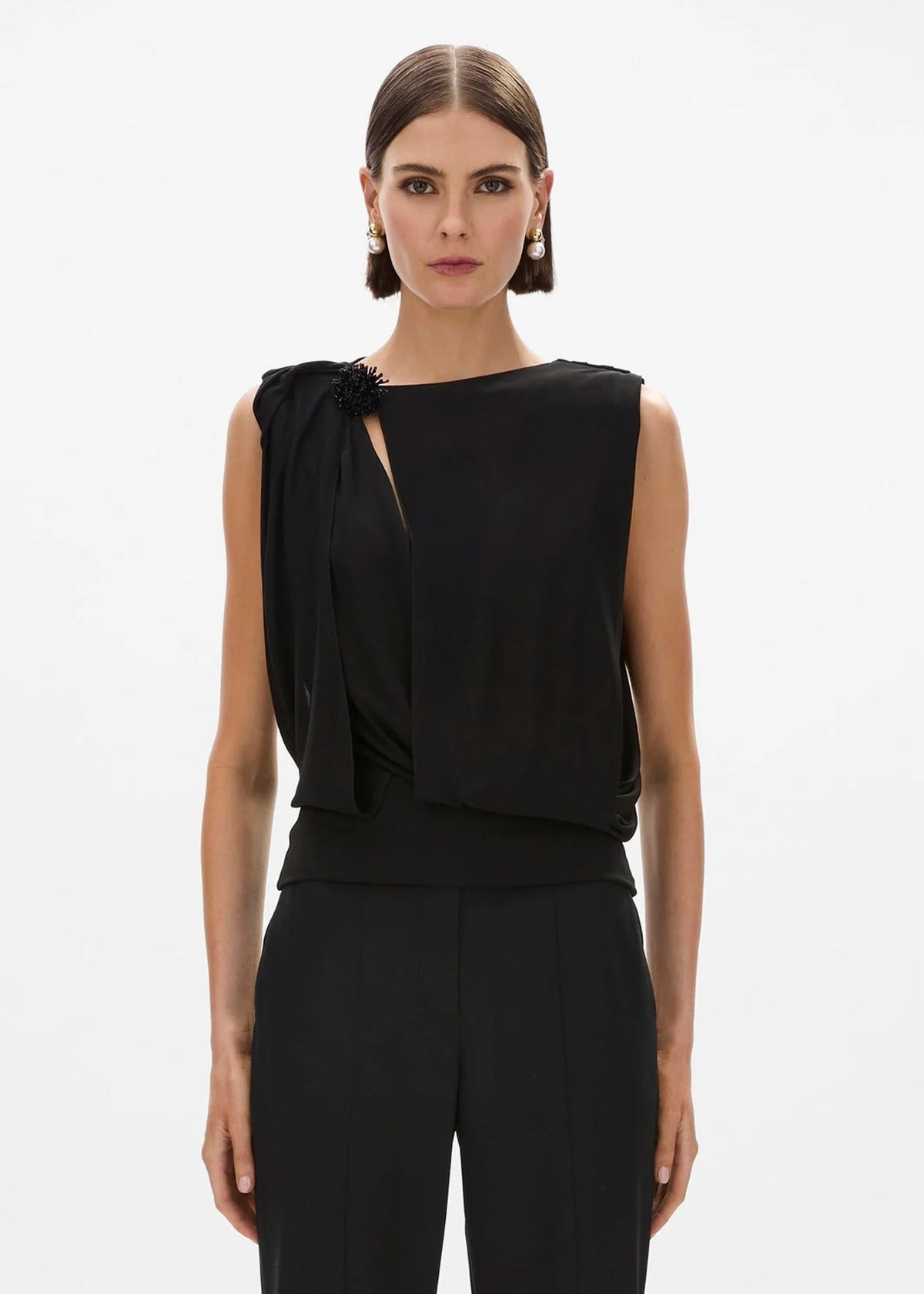 rachel gilbert Kingston Beaded Top in Black