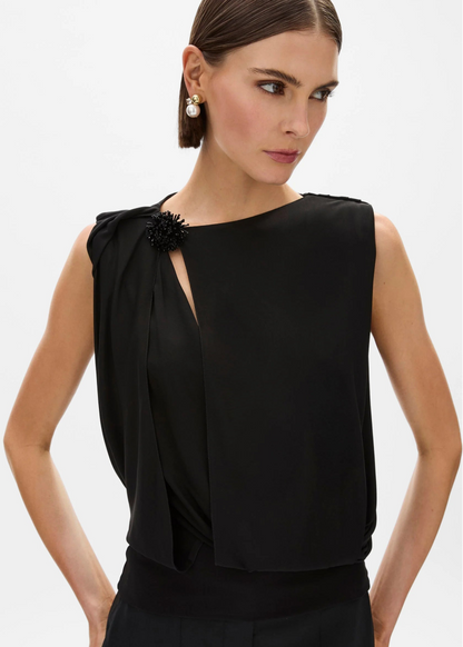 rachel gilbert Kingston Beaded Top in Black