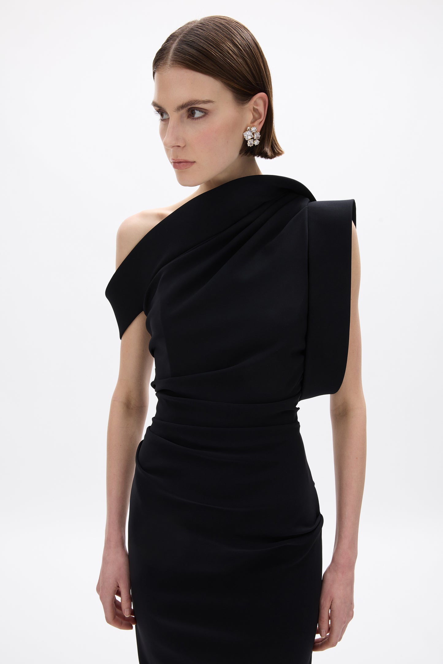 person wearing rachel gilbert Rowana Gown in Black