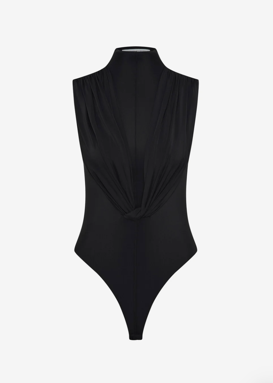 rachel gilbert italian viscose Rico Bodysuit in Black