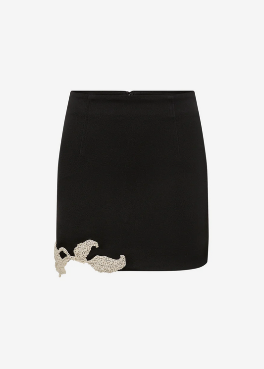 rachel gilbert satin Hallie Mini Skirt in Black