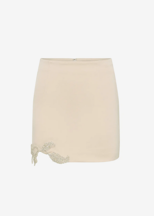 rachel gilbert satin Hallie Mini Skirt in Champagne