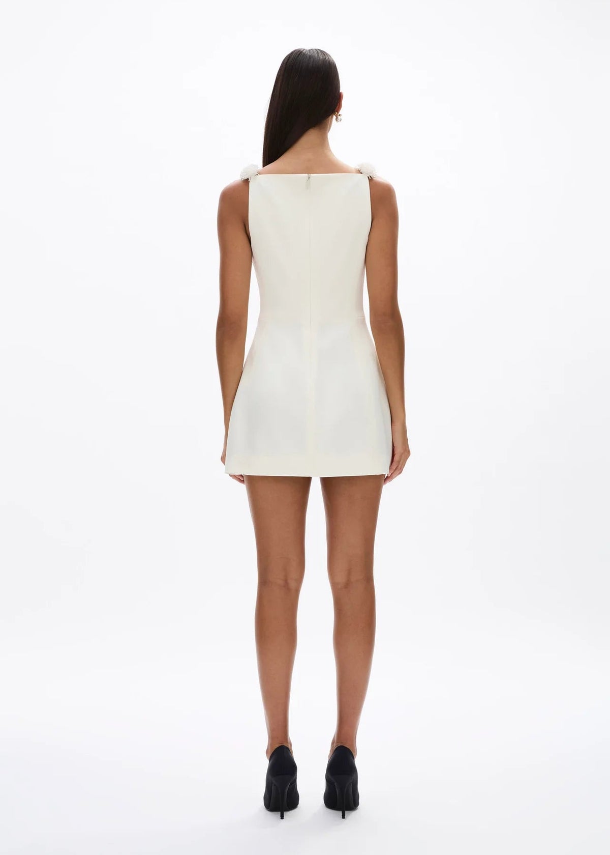 person wearing rachel gilbert womens Oryx Mini Dress in Ivory