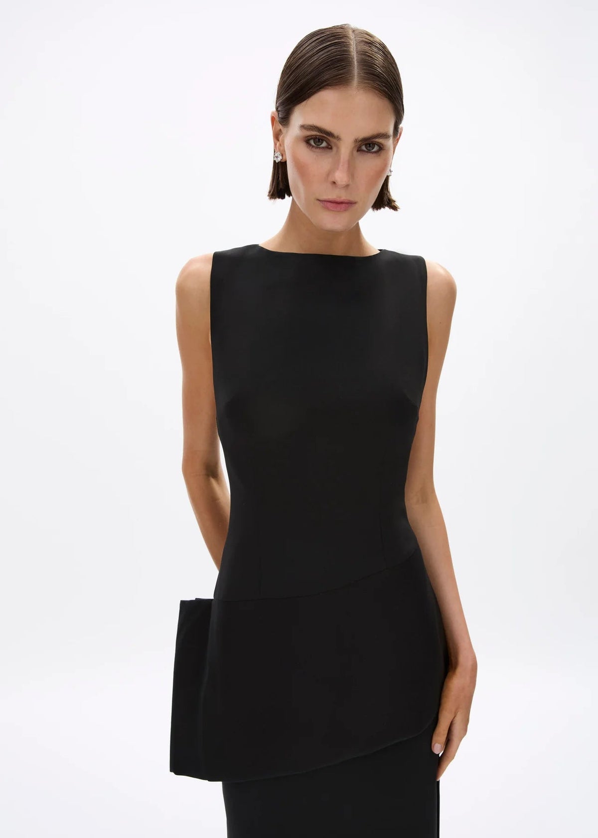 person wearing rachel gilbert womens Rick Gown in Black