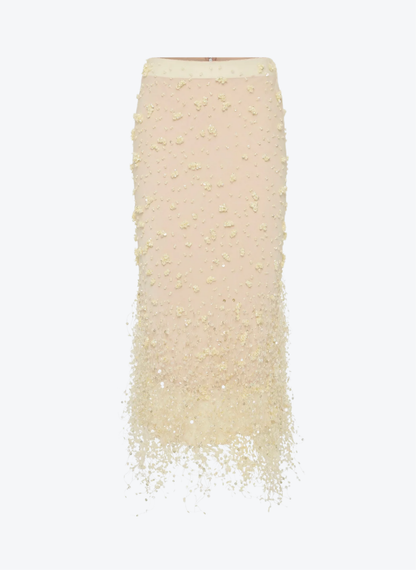 rachel gilbert womens embellished Anika Skirt in butter yellow