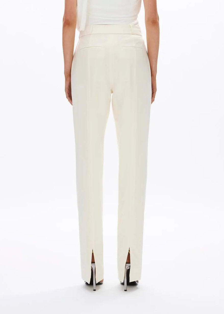 person wearing rachel gilbert womens stretch wool suiting Finley Pant in creme