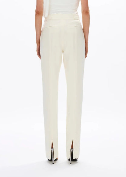 person wearing rachel gilbert womens stretch wool suiting Finley Pant in creme
