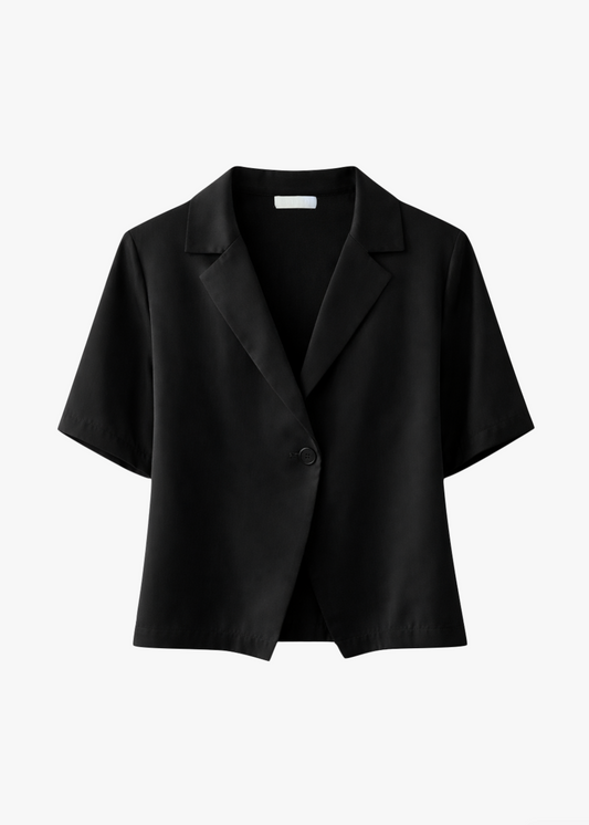 sablyn Kaleen Silk Collared Top in Black