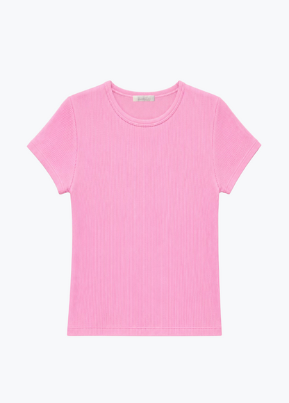 sablyn Yael Fitted Rib Tee in Dahlia Pink