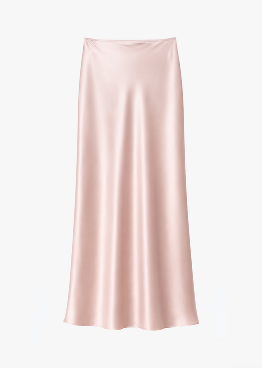 sablyn silk Miranda B Scallop Trim Bias Cut Skirt in lunar pink