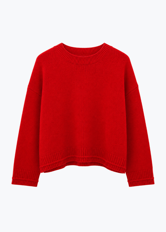 sablyn womens Alston Boyfriend Cashmere Crewneck in Scarlet