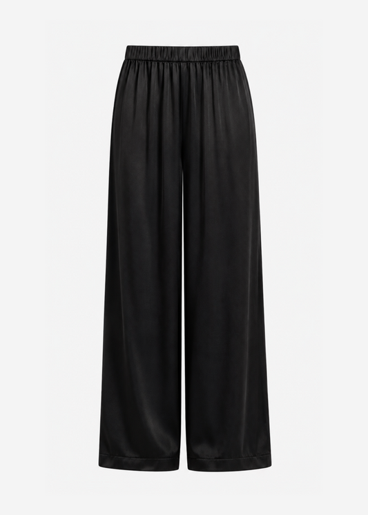 sablyn womens Brynn Wide Leg Silk Pant in Black