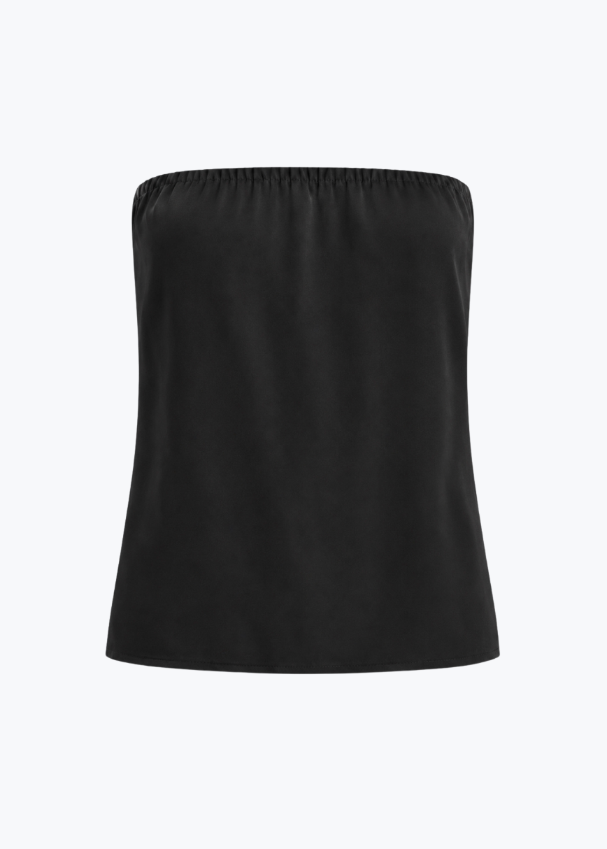 sablyn womens Camden Silk Strapless Top in Black