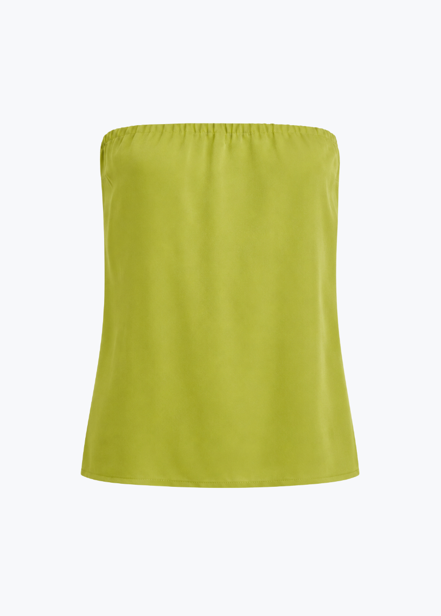 sablyn womens Camden Silk Strapless Top in Chartreuse naomi silk pants  in Chartreuse