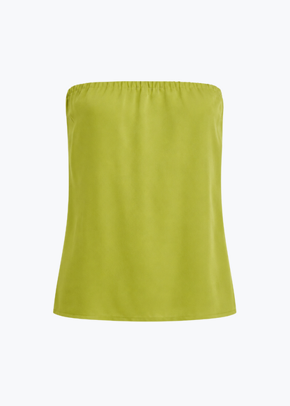 sablyn womens Camden Silk Strapless Top in Chartreuse naomi silk pants  in Chartreuse