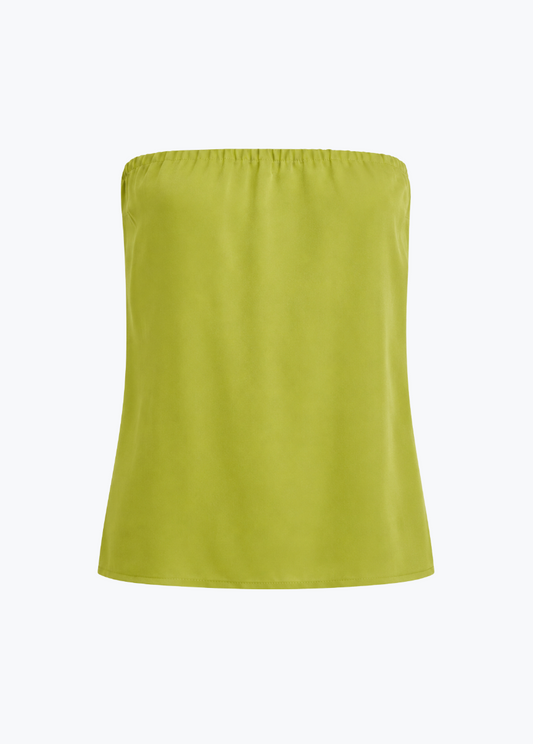 sablyn womens Camden Silk Strapless Top in Chartreuse naomi silk pants  in Chartreuse