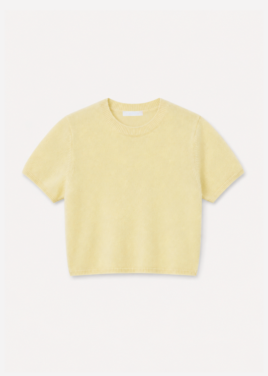 sablyn womens Charleston Relaxed Cashmere Crewneck Tee in Pale Citron