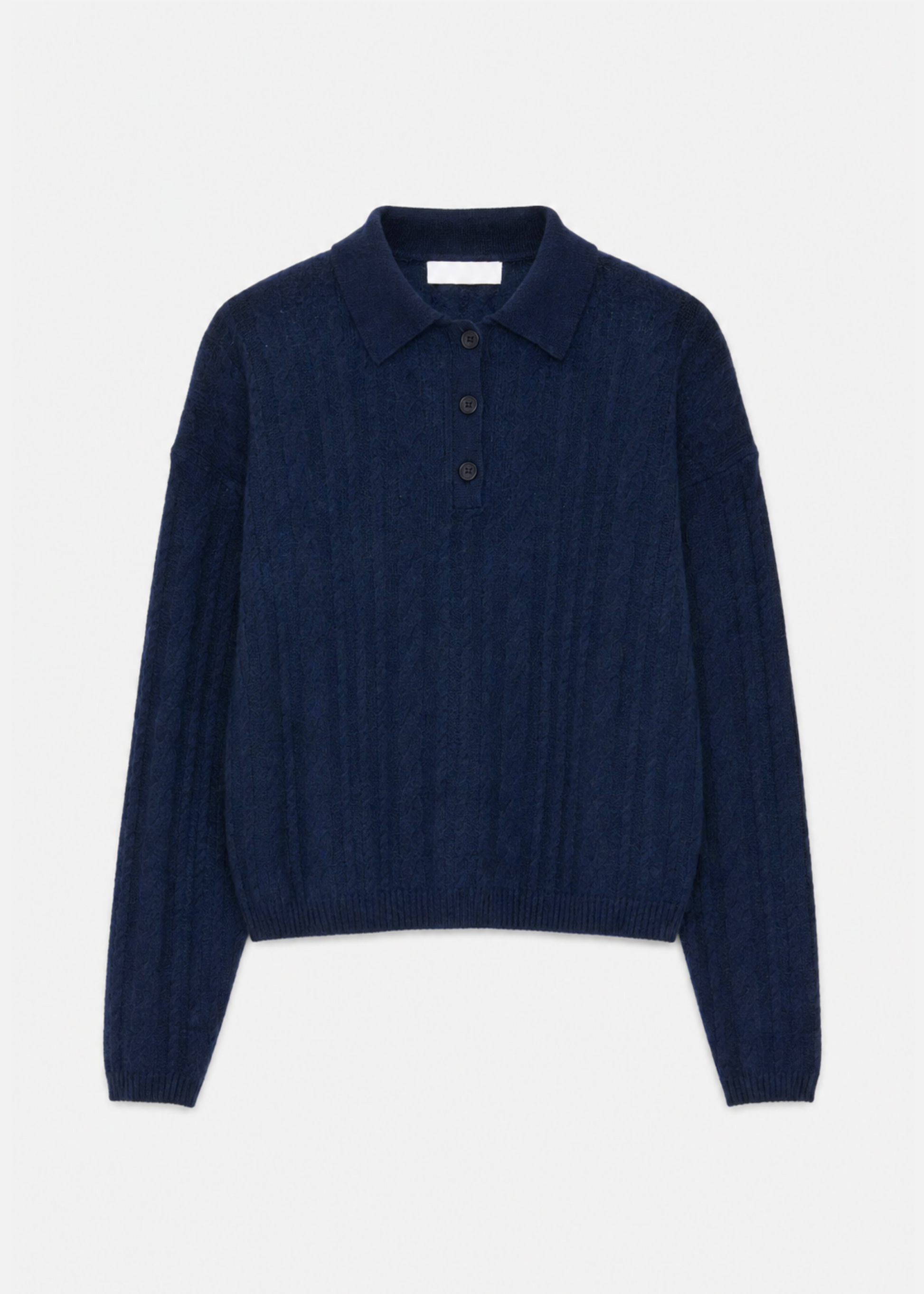 sablyn womens Elsie C Relaxed Cashmere Polo in Midnight Navy