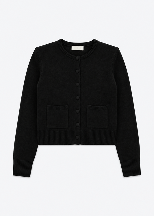 sablyn womens Emilia Shoulder Pad Cashmere Cardigan in Black