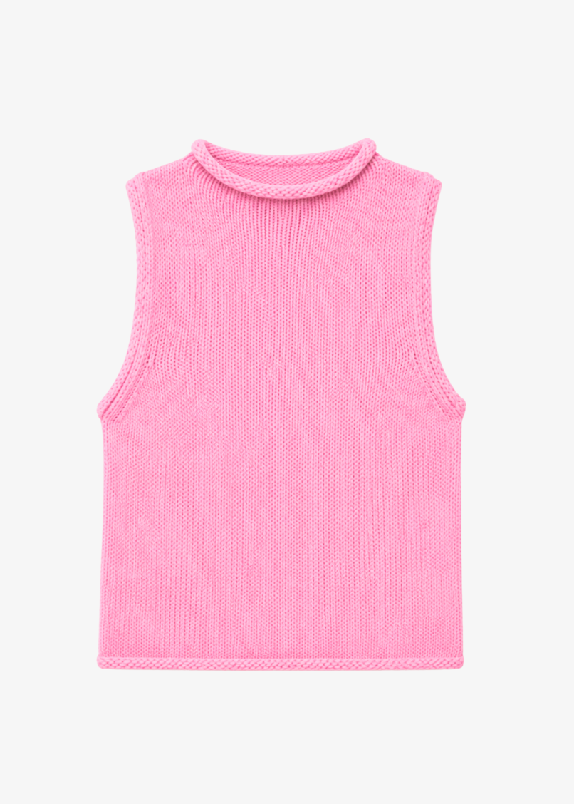 sablyn womens Giada Roll Neck Tank in Dahlia Pink