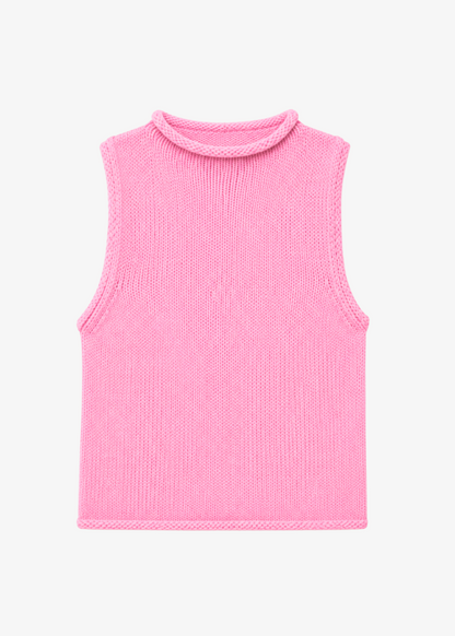 sablyn womens Giada Roll Neck Tank in Dahlia Pink