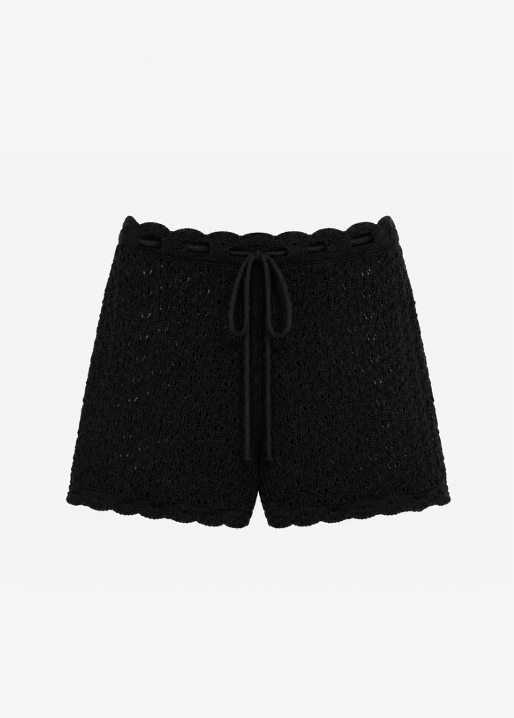sablyn womens Kindra Relaxed Knit Shorts in Black