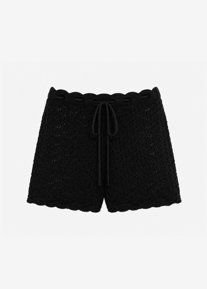 sablyn womens Kindra Relaxed Knit Shorts in Black