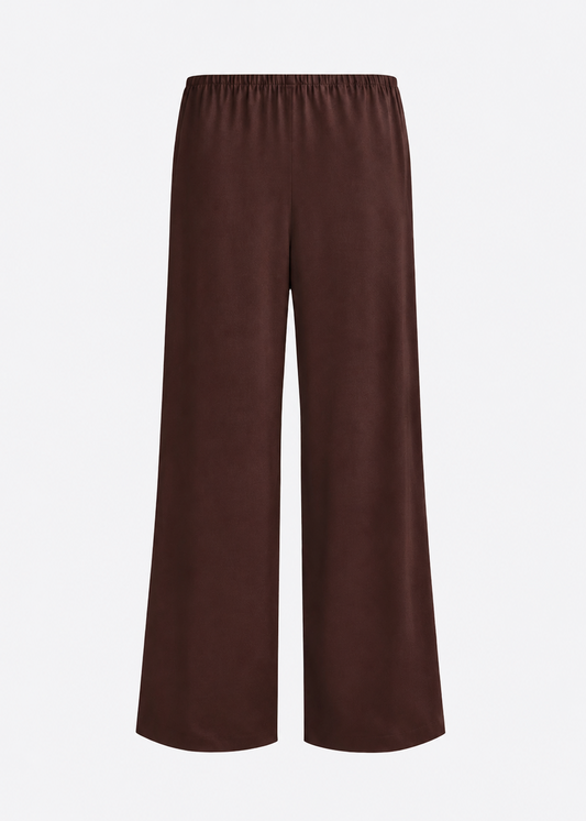 sablyn womens Naomi Bias Cut Silk Pull on Pants in Cinnabar brown